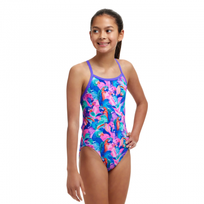 Дитячій купальник Funkita Girl's Single Strap One Piece Birds Gone Wild (FKS030G71881) розмір 14 рожевий