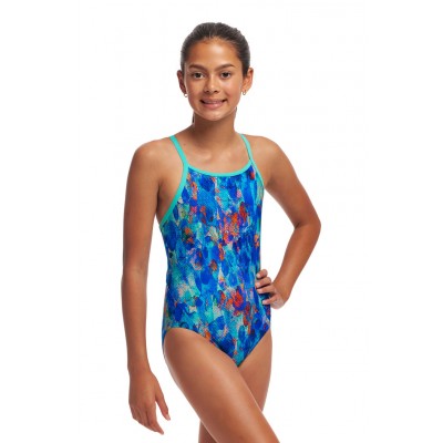 Дитячій купальник Funkita Girl's Diamond Back One Piece Paint Press (FKS033G72010) розмір 8 синій