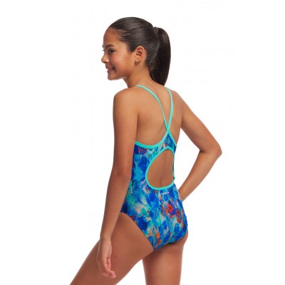 Дитячій купальник Funkita Girl's Diamond Back One Piece Paint Press (FKS033G72010) розмір 8 синій