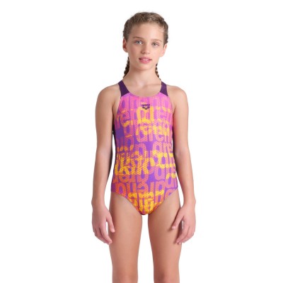 Дитячій купальник Arena MULTI COLOURS SWIMSUIT V BACK (009007-909) фіолетовий розмір 8-9 років
