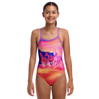 Дитячій купальник для плавання Funkita Girl's Single Strap One Piece Go Riding (FKS030G72238) розмір 14 з конями