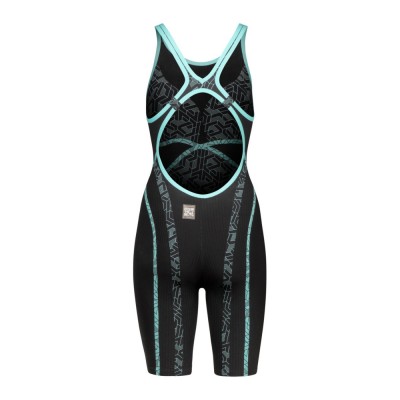 Стартовый женский гидрак для плавания Arena POWERSKIN PRIMO SL OB с открытой спиной (007768-100) черно-бирюзовый, размер F-30/US-24