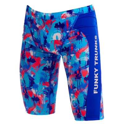 Плавки довгі джамери для плаванння Funky Trunks Boy's Messy Messy Messy Training Jammers (FTS003B72252) розмір 22 (6-7 років) мазки сині безладний
