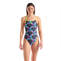 Жіночий спортивний купальник для плавання Arena WOMEN'S ARENA MULTI CHAMELEONS SWIMSUIT (010209-560) з медузами розмір 42