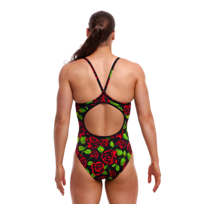 Жіночий купальник Funkita Ladies Diamond Back One Piece Black Rose (FKS033L71942) розмір 8 чорний