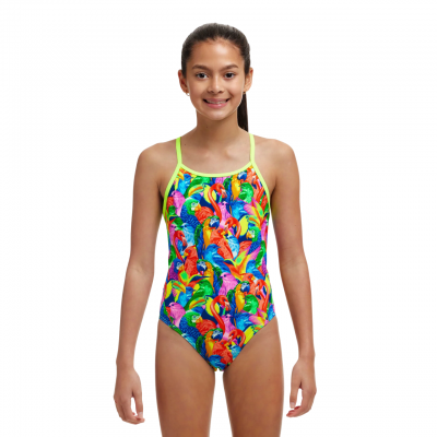 Дитячій купальник Funkita Girl's Diamond Back One Piece Bright Birds (FKS033G71879) розмір 12 салатовий