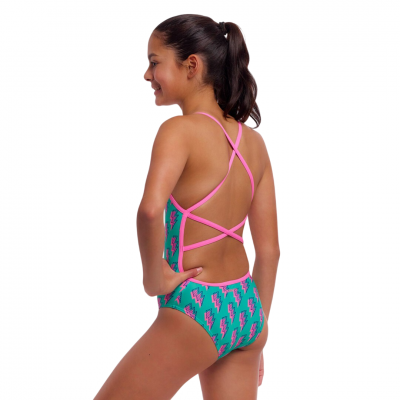 Дитячій купальник Funkita Girl's Strapped In One Piece Zip Zap (FKS034G72089) розмір 10 блакитний