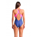 Женский купальник Arena SPIDER WEB SWIMSUIT V BACK (007988-890) синий, размер 44