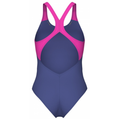 Женский купальник Arena SPIDER WEB SWIMSUIT V BACK (007988-890) синий, размер 44