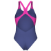 Женский купальник Arena SPIDER WEB SWIMSUIT V BACK (007988-890) синий, размер 44