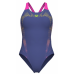 Женский купальник Arena SPIDER WEB SWIMSUIT V BACK (007988-890) синий, размер 44