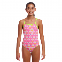 Дитячій купальник Funkita Girl's Strapped In One Piece Duck Duck Goose (FKS034G72175) розмір 12 рожевий