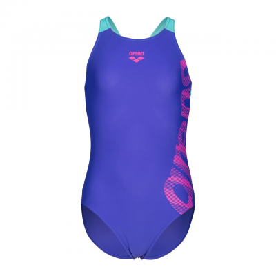 Детский купальник для плавания Arena GRAPHIC SWIMSUIT V BACK (010407-880) размер 10-11 лет синий