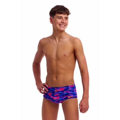 Дитячі плавки Funky Trunks Boy's Sidewinder Trunks Warped Waves (FTS015B72222) розмір 24 (8-9 років) фіолетові
