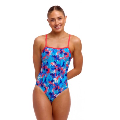 Жіночий купальник Funkita Ladies Single Strap One Piece Messy Messy Messy (FKS030L72252) розмір 8 синій