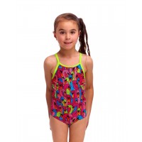 Дитячий купальник для плавання Funkita Toddler Girl's Printed One Piece Swan City (FKS022G72231) на 5 років з лебедями
