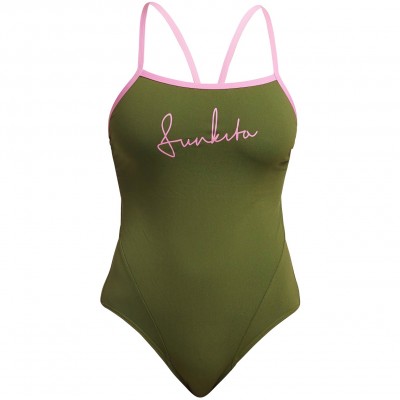 Жіночий купальник Funkita Ladies Single Strap One Piece Glamo Camo (FKS030L02317) розмір 10 хакі