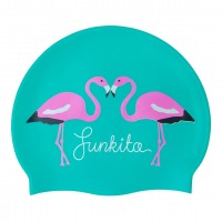 Шапочка для плавання Funkita Silicone Swimming Cap Go Flamingo! (FS997230400) блакитна з фламінго