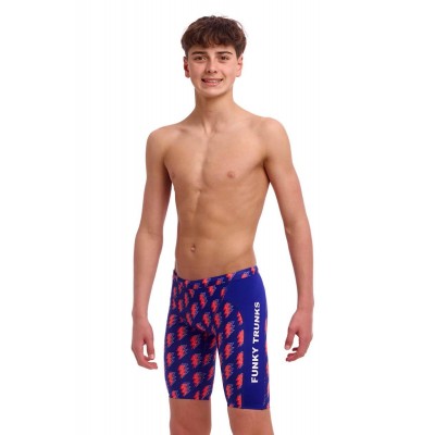 Плавки довгі джамери для плаванння Funky Trunks Boy's Flash Training Jammers (FTS003B72087) розмір 24 (8-9 років) з блискавкою