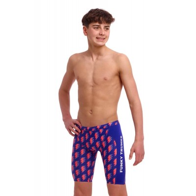 Плавки довгі джамери для плаванння Funky Trunks Boy's Flash Training Jammers (FTS003B72087) розмір 24 (8-9 років) з блискавкою