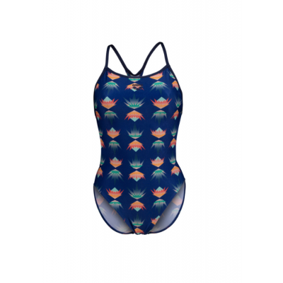 Женский купальник для плавания Arena desert vibes swimsuit booster navy (006638-750) размер 32 синий