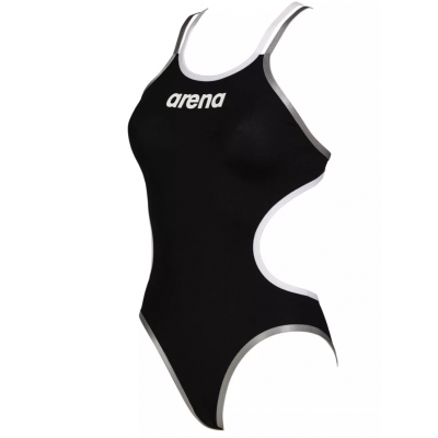 Жіночий купальник для плавання Arena ARENA ONE DOUBLE CROSS BACK (004732-550) чорний з сірим, розмі 44