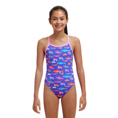Дитячій купальник Funkita Girl's Single Strap One Piece Doggie Paddle (FKS030G71892) розмір 10 рожевий