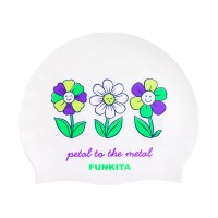 Шапочка для плавания Funkita Silicone Swimming Cap Petal To The Metal (FS997203300) белая