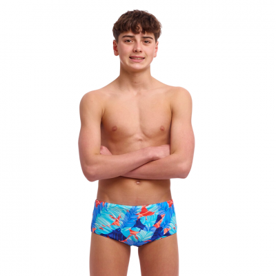 Дитячі плавки Funky Trunks Boy's Sidewinder Trunks Lotsa Leaves (FTS015B72080) розмір 28 блакитні