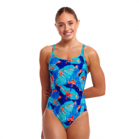 Жіночий купальник Funkita Ladies Diamond Back One Piece Lotsa Leaves (FKS033L72080) розмір 12 блакитний