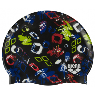Шапочка для плавання дитяча Arena PRINT JR (94171-245) 6-12 років чорна
