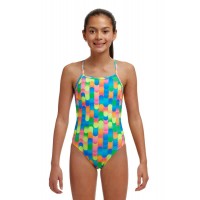 Детский спортивный купальник Funkita Girl's Blocked Dotty Tie Me Tight One Piece (FKS036G71801) размер 12 Желтый