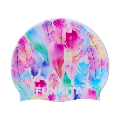 Шапочка для плавання Funkita Silicone Swimming Cap Tickle Pink (FS997215500) Рожева з пір'ям