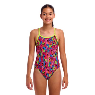 Дитячий купальник Funkita Girl's Single Strap One Piece Swan City (FKS030G72231) з лебедями розмір 14 (14-15 років)