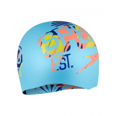 Шапочка для плавання Speedo REV SILC CAP JU (8-1130917623) блакитна з пальмами