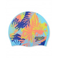 Шапочка для плавання Speedo REV SILC CAP JU (8-1130917623) блакитна з пальмами