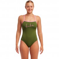 Жіночий купальник Funkita Ladies Single Strap One Piece Glamo Camo (FKS030L02317) розмір 12 хакі