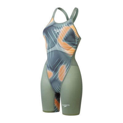 Стартовый женский гидрак для плавания Speedo Womens Fastskin LZR Pure Valor 2.0 Openback Kneeskin с открытой спиной (8-15859H786) зеленый размер 25