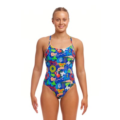 Жіночий купальник Funkita Ladies Diamond Back One Piece Blues Baby (FKS033L71786) розмір 14 синій