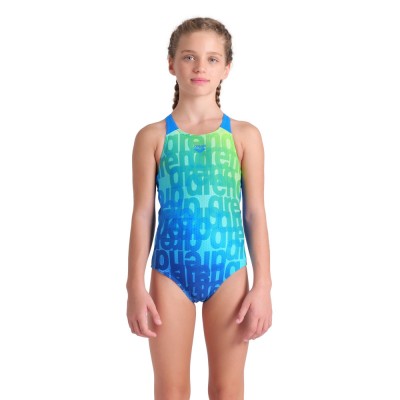 Дитячій купальник Arena MULTI COLOURS SWIMSUIT V BACK (009007-808) блакитний розмір 12-13 років