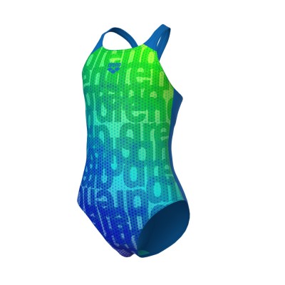 Дитячій купальник Arena MULTI COLOURS SWIMSUIT V BACK (009007-808) блакитний розмір 12-13 років