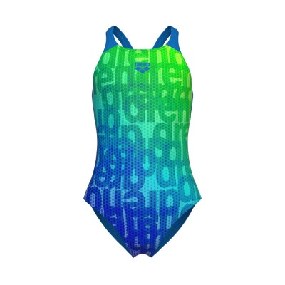 Дитячій купальник Arena MULTI COLOURS SWIMSUIT V BACK (009007-808) блакитний розмір 12-13 років