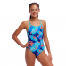 Дитячій купальник Funkita Girl's Diamond Back One Piece Lotsa Leaves (FKS033G72080) розмір 12 блакитний