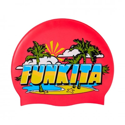 Шапочка для плавання Funkita Silicone Swimming Cap Icypop Beach (FS990034500) червона