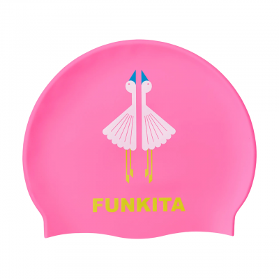 Шапочка для плавання Funkita Silicone Swimming Cap Duck Duck Goose (FS997217500) Рожева з гусаком