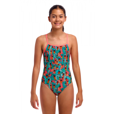 Дитячій купальник Funkita Girl's Strapped In One Piece Swan See Swan (FKS034G72230) розмір 8 (8-9 років) з лебедями