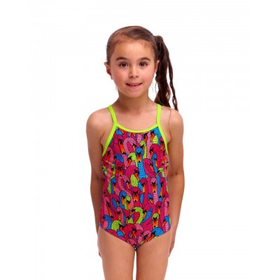 Дитячий купальник для плавання Funkita Toddler Girl's Printed One Piece Swan City (FKS022G72231) на 7 років з лебедями