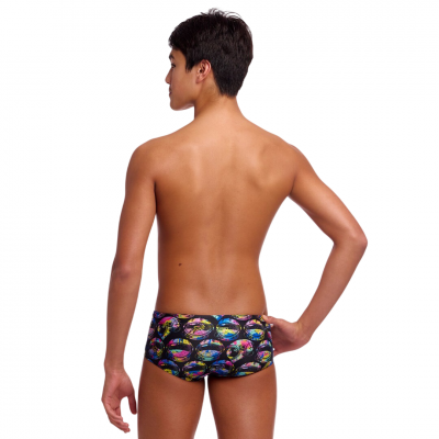 Дитячі плавки Funky Trunks Boy's Sidewinder Trunks Ham Bam Maam (FTS015B72369) розмір 24 (8-9 років) чорні Дитячі плавки Funky Trunks Boy's Sidewinder Trunks Ham Bam Maam (FTS015B72369) розмір 24 (8-9 років) чорні