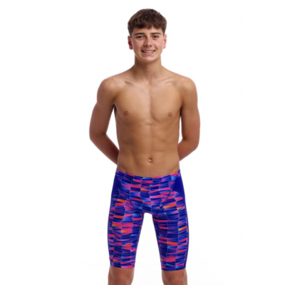 Дитячі плавки довгі джамери для плаванння Funky Trunks Boy's Warped Waves Training Jammers (FTS003B72222) розмір 26 (10-11 років) Викривлені хвилі