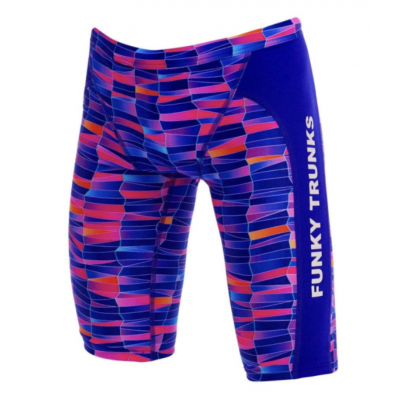 Дитячі плавки довгі джамери для плаванння Funky Trunks Boy's Warped Waves Training Jammers (FTS003B72222) розмір 26 (10-11 років) Викривлені хвилі